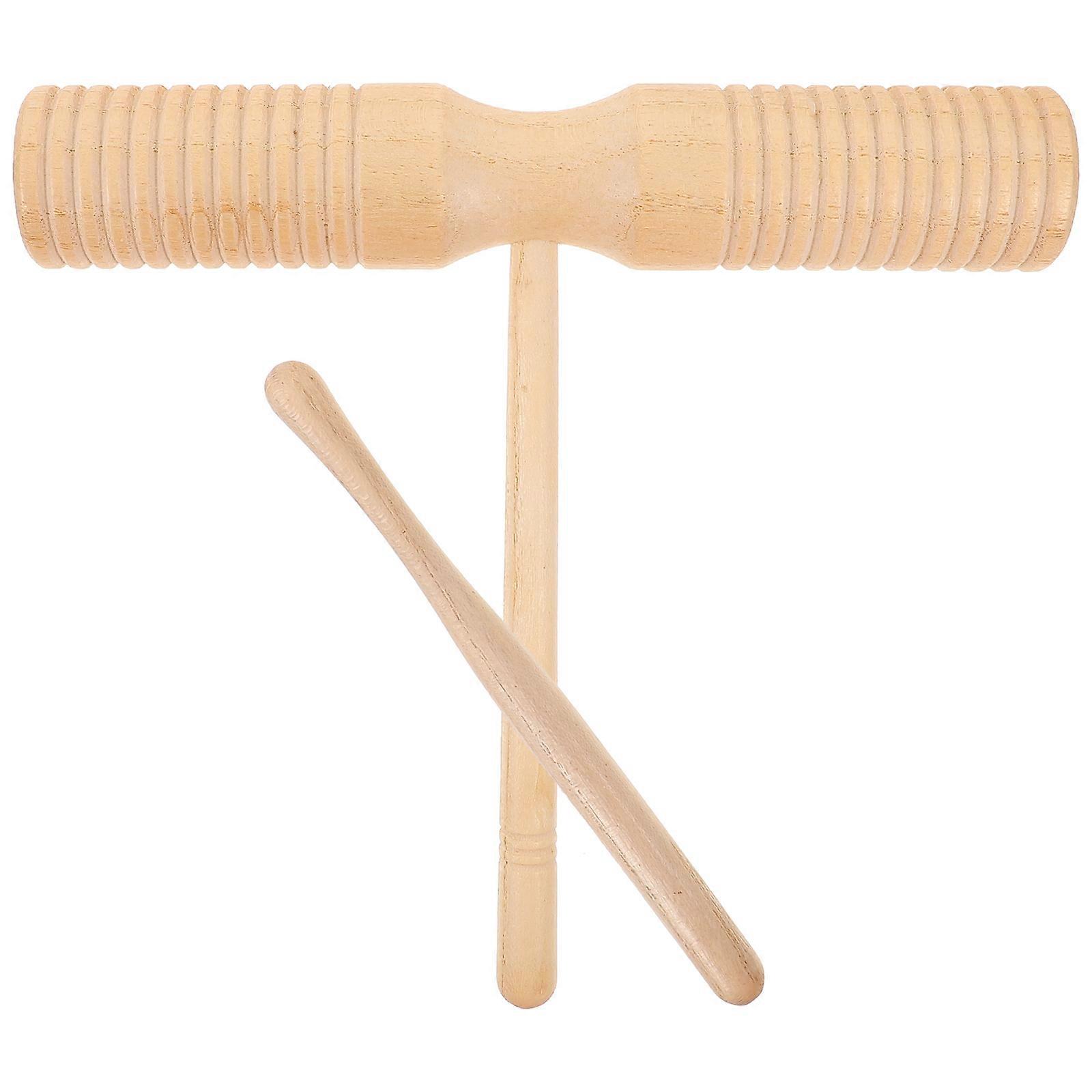 Light Yellow Wood Guiro Percussion Instrument for Beginners Exceptional Addition to Musical Collection 1 Set