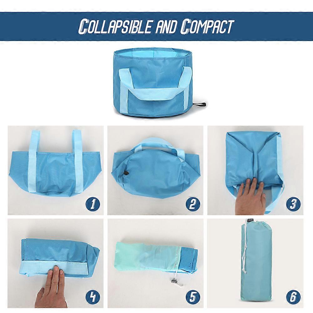 16L Collapsible Camping Bucket Portable Travel Folding Water Container Wash Basin
