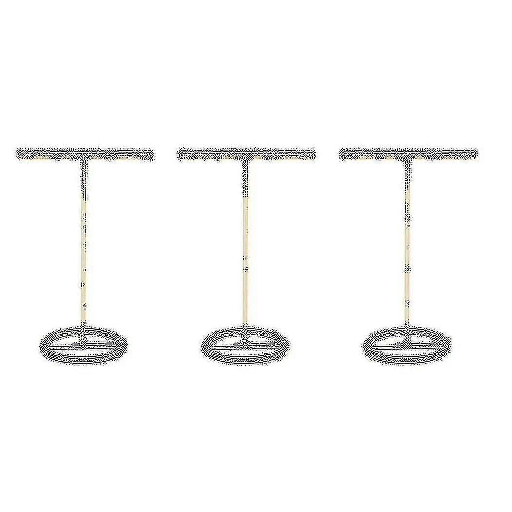 3x Gold Earrings Display Stand T-Shape Rack Large Showcase Holder
