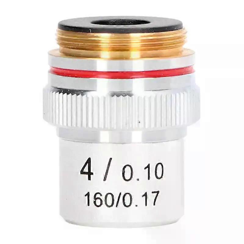 Achromatic Microscope Target Silver 4X Microscope Lens Lens Microscope With Standard 20.2mm Interface