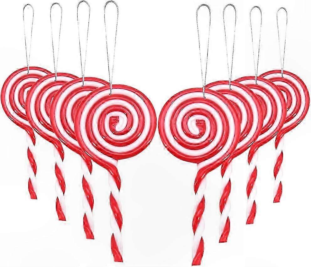 Set of 8 Festive Swirl Lollipop Decorative Ornaments for Christmas Tree