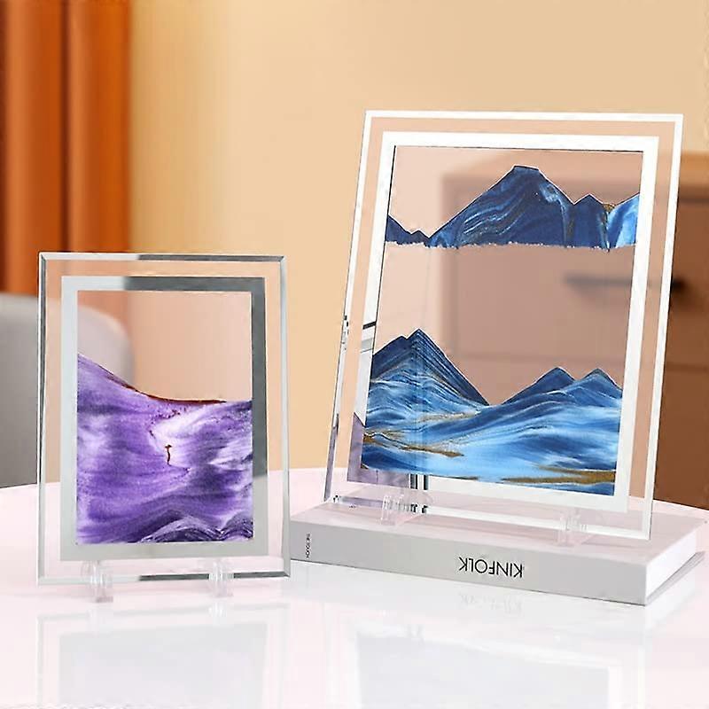 Sand Landscape Flowing Sand Dynamic Sand Picture Mobile 3D Sea Sand Landscape Flowing Sand Painting Home Office (Color: C, Size: L)
