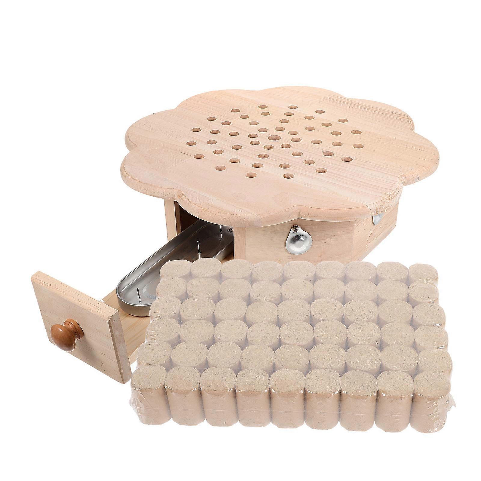 Moxibustion Therapy Stool Multipurpose Comfortable Seat For Adults Available In Light Yellow Color With Rectangular Shape 1 Set