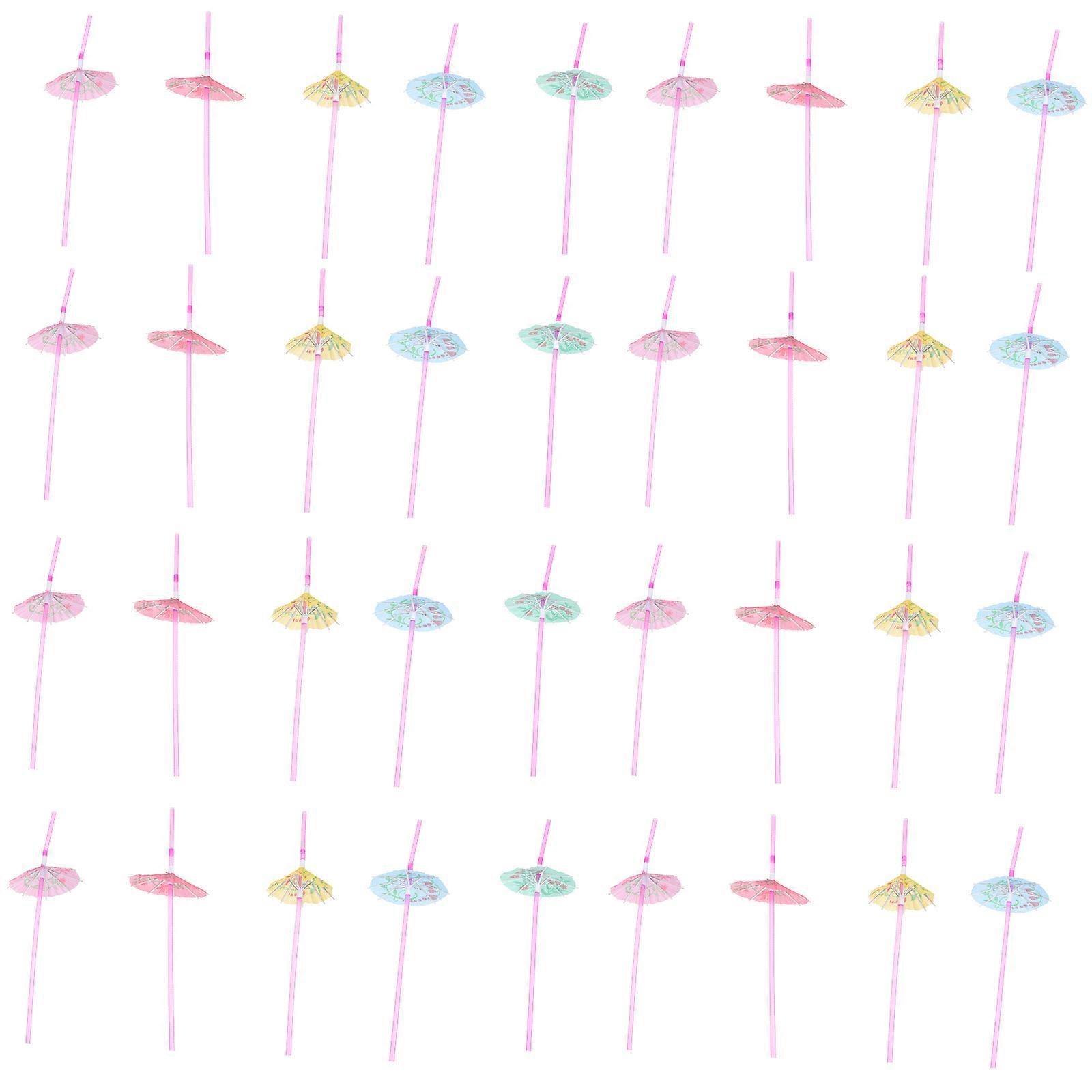 Umbrella Straws 50Pcs Assorted Color Paper Party Drink Straws Perfect Length for Drinking Use