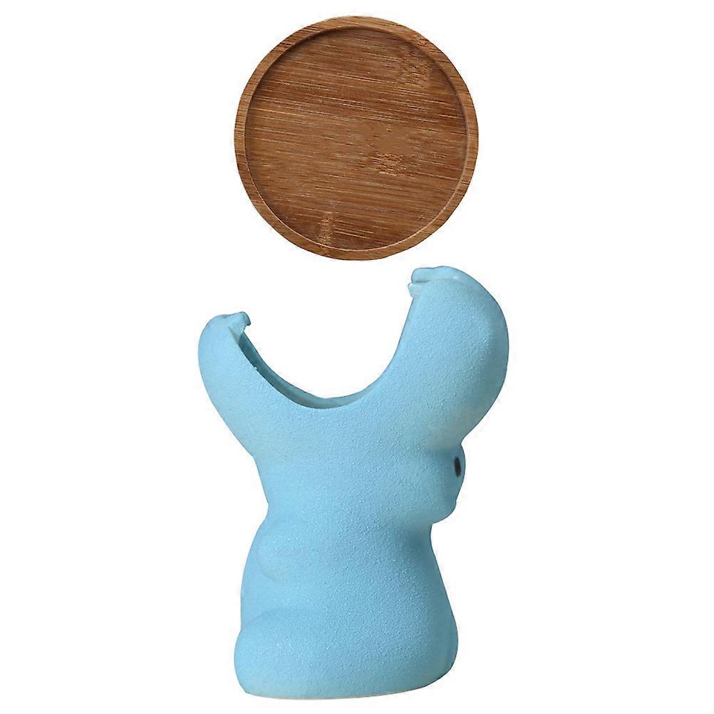 Small Planter Pot For Home Users Providing Creative Desk Accessories In Blue 2 Pcs Pack
