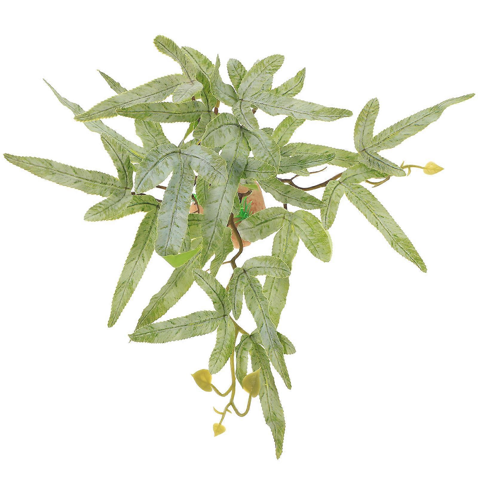 Lifelike Artificial Reptile Plants Ornament – Realistic Fake Plant Decor for Turtle Tanks, Fish Aquariums & Terrariums – Easy Installation for Lizard