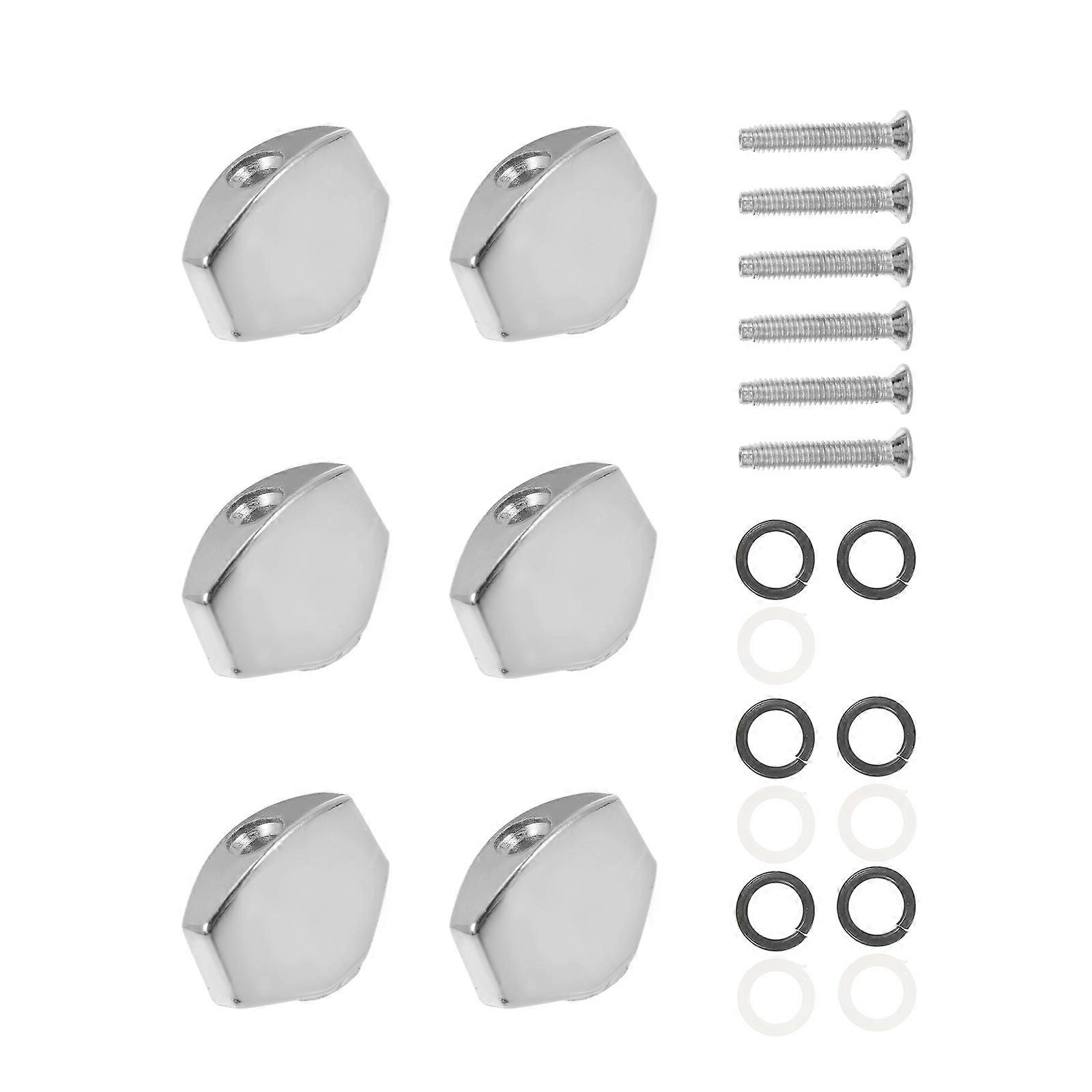 6 Pack Guitar Tuning Pegs Replacement for Acoustic & Electric Folk Instruments Precision Tuning Handles String Turner Caps