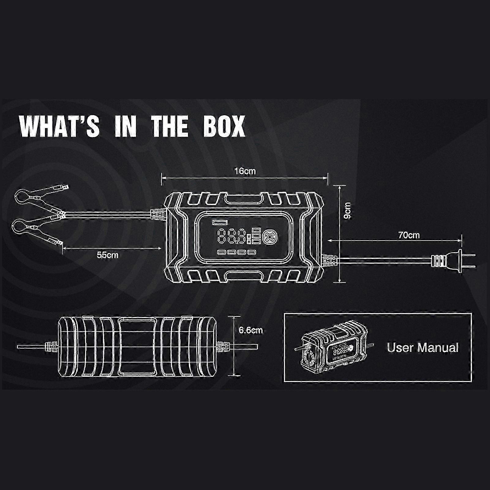 Motorcycle Battery Chargers 12V6A Full Automatic Smart Battery Chargers Maintainer Portable Trickle Chargers Battery Desulfator 2025