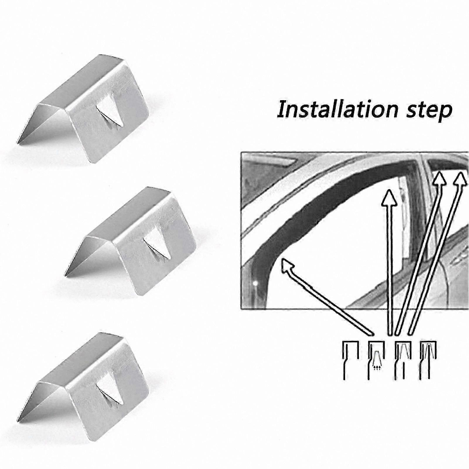 Stainless Steel Car Wind Deflector Clip for Easy Installation and Disassembly Compatible with Multiple Models