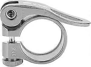 Bicycle Seat Post Clamp, Aluminum Alloy Quick Release Clamp, Suitable for 27.2/28.6mm Bicycle Seat Posts (Silver)
