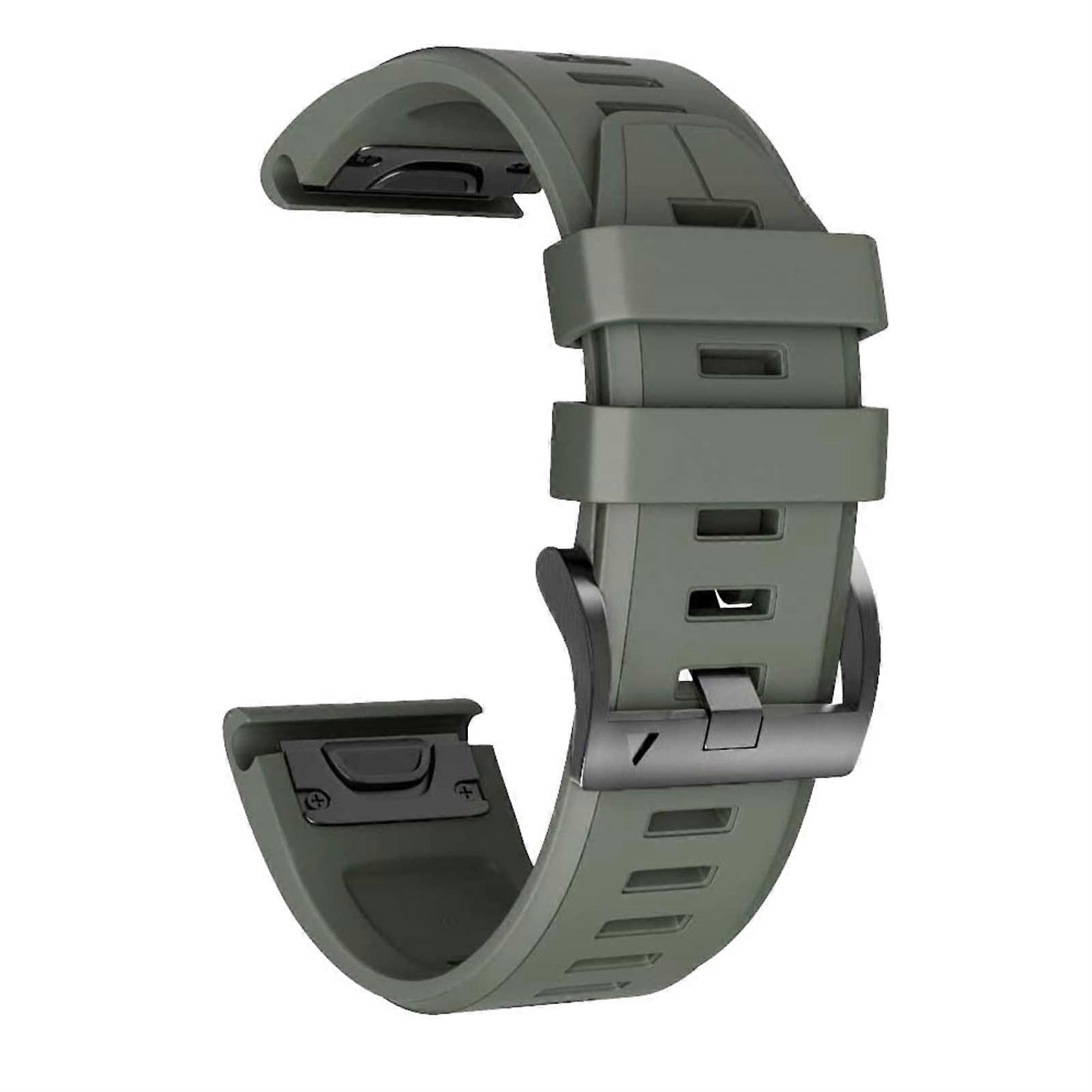 26MM Sport Silicone Band For Garmin Fenix 7 7X 6X 5X 5 Plus Army Blue