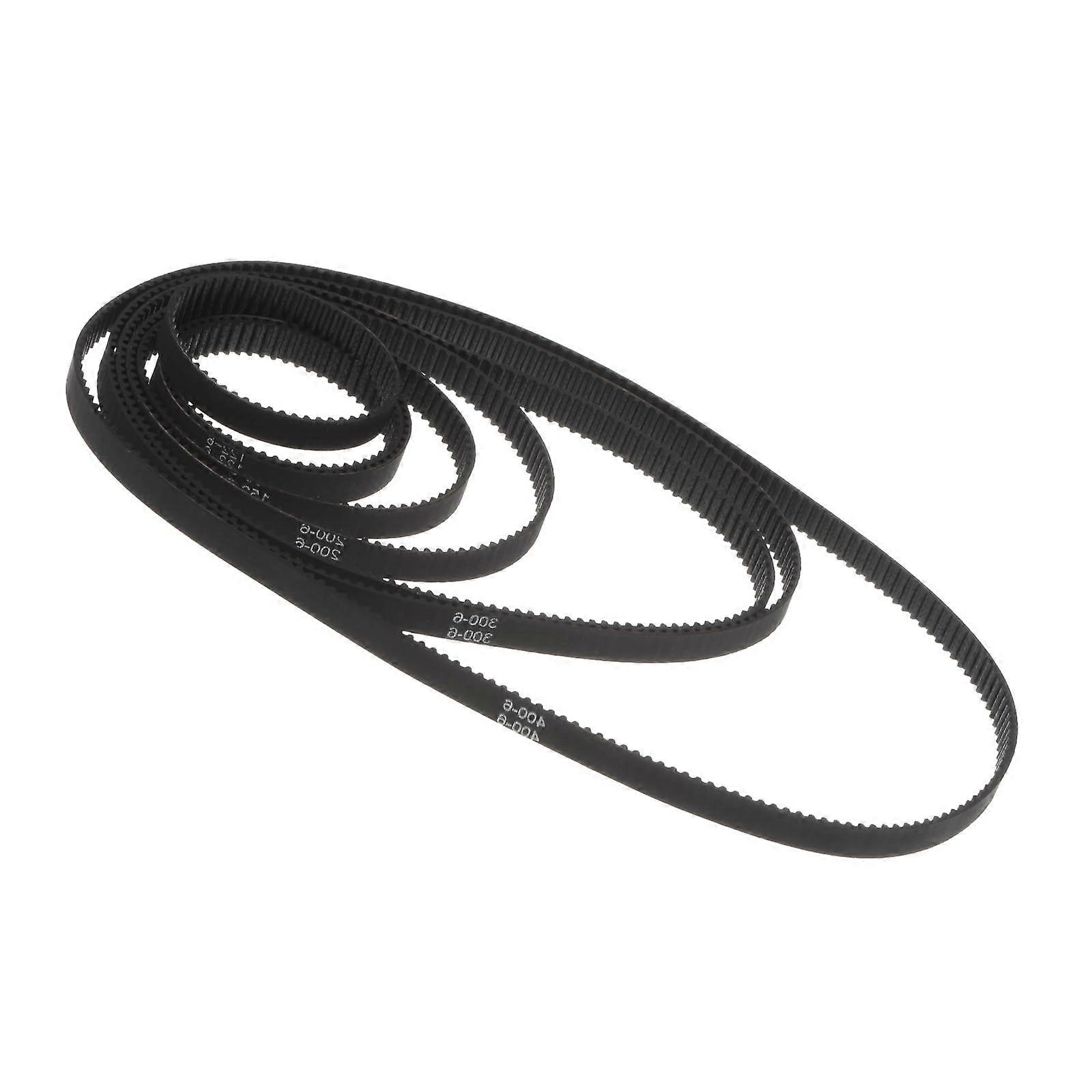 2GT Closed Timing Belt Pack of 8 - 6 mm Width with Various Lengths and Teeth for 3D Printers, Black