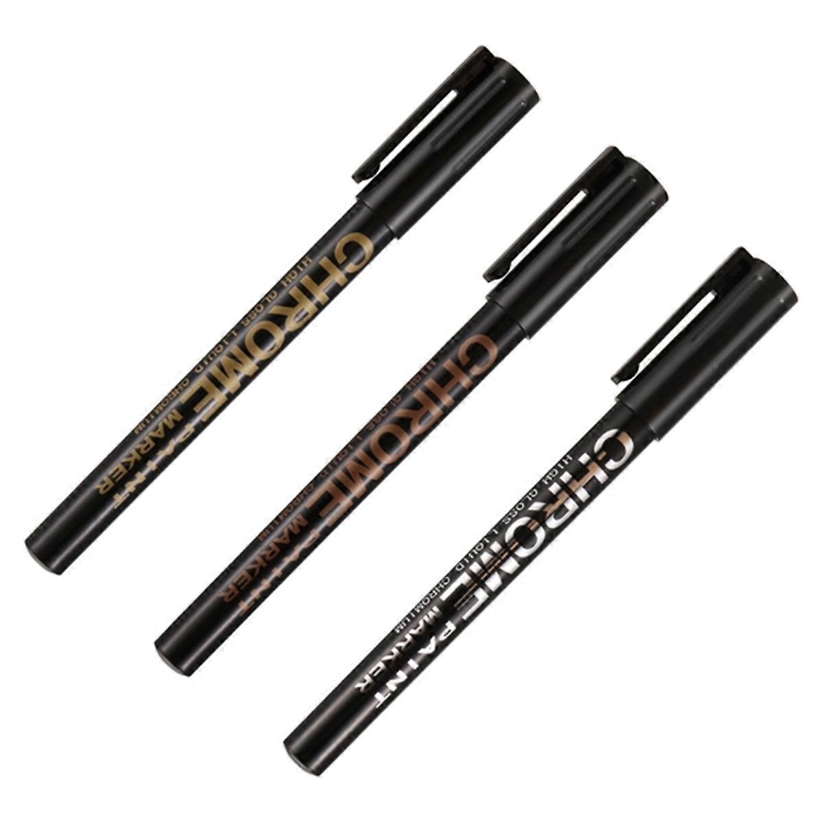 3PCS Chrome Pen Marker Mirror Waterproof Paint Repair