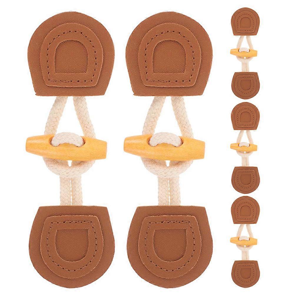 2 Pack Vintage Faux Toggle Closures with Horn Buttons for Winter Coats, Jackets, and Sweaters – Durable Sew On Replacement Buckles for Cold Weather