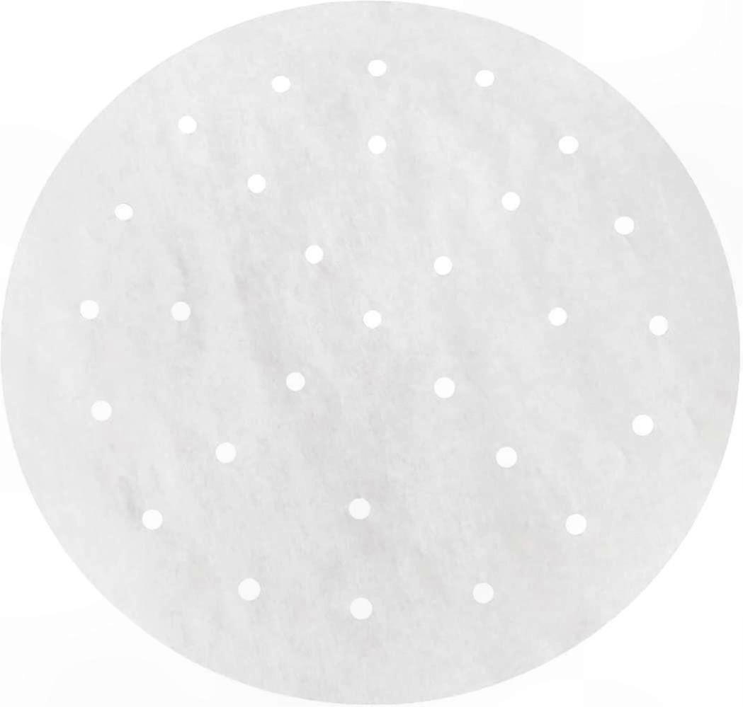 100 Sheets 9" Round Bamboo Steamer Liners with Perforations for Even Steam Distribution