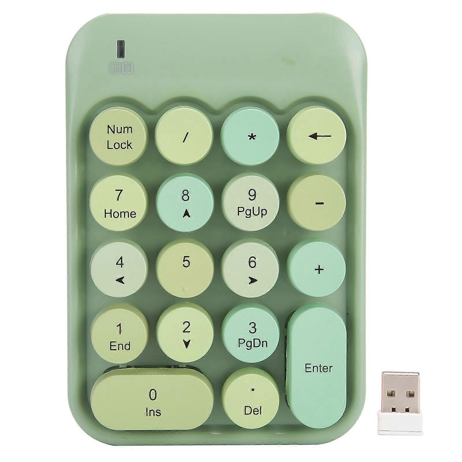 Wireless Numeric Keyboard Chocolate Keycap for Game Direction Switching AK18 2.4G