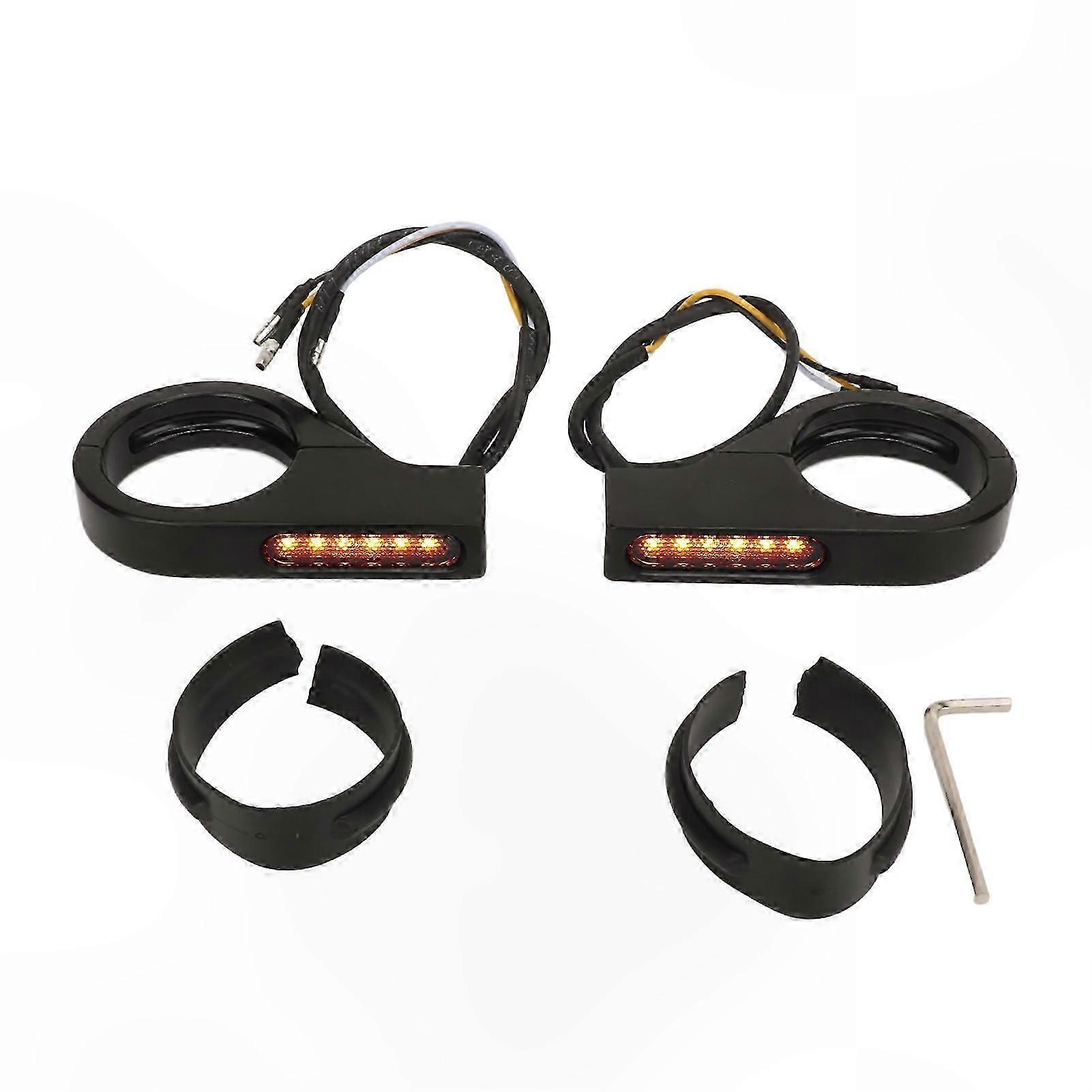 High-Brightness LED Turn Signal Light with Stable Fork Clamp for 41MM Fork Shell Indicators
