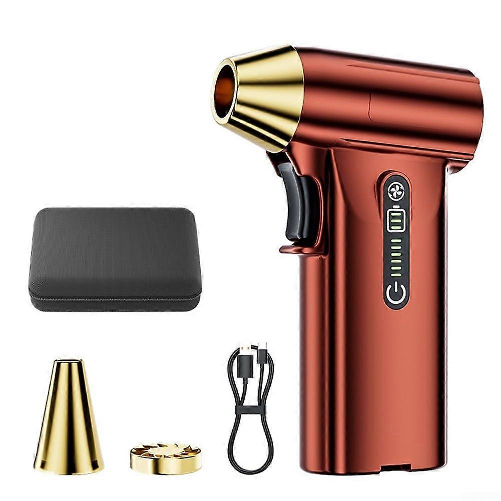 Compressed Air Duster, 130000RPM Turbo Blower Brushless Motor USB Rechargeable(Red)