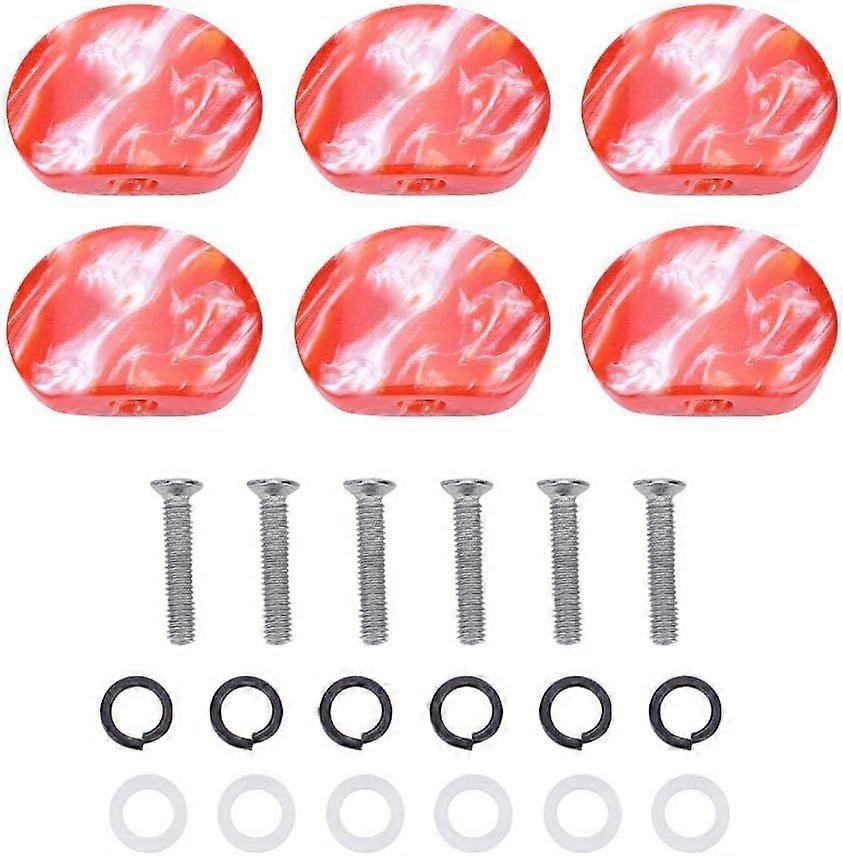 Tuning Button Red, 6Pcs Guitar Tuning Peg Tuners Machine Head Replacement Tuner