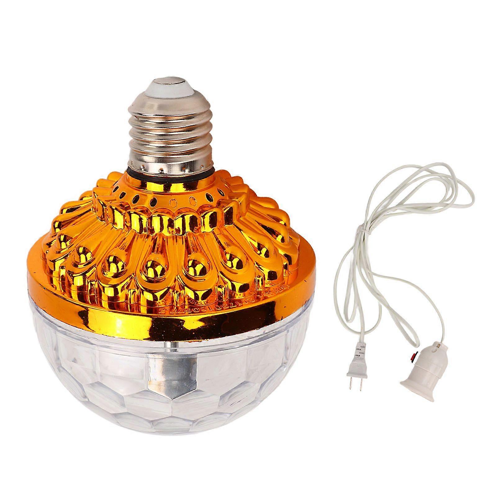 E27 Rotating Ball Light Bulb PC 6W LED RGB Party Lamp Bulb with 8.2ft Plug Wire for KTV Bar