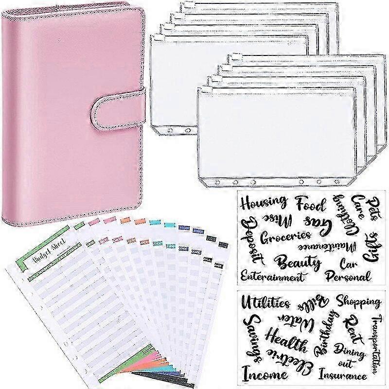 A6 Binder Budget Planner Notebook Covers Folder Size 6 Hole Pockets...