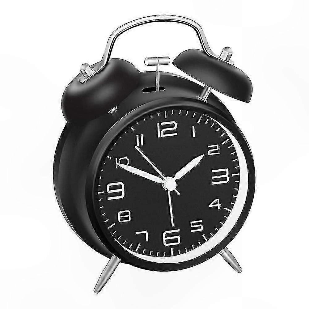 Analog Alarm Clock with Night Light, 4-Inch Large Dial, Loud Sound, Silent Operation, No Ticking Quartz Clock for Bedroom or Office Use