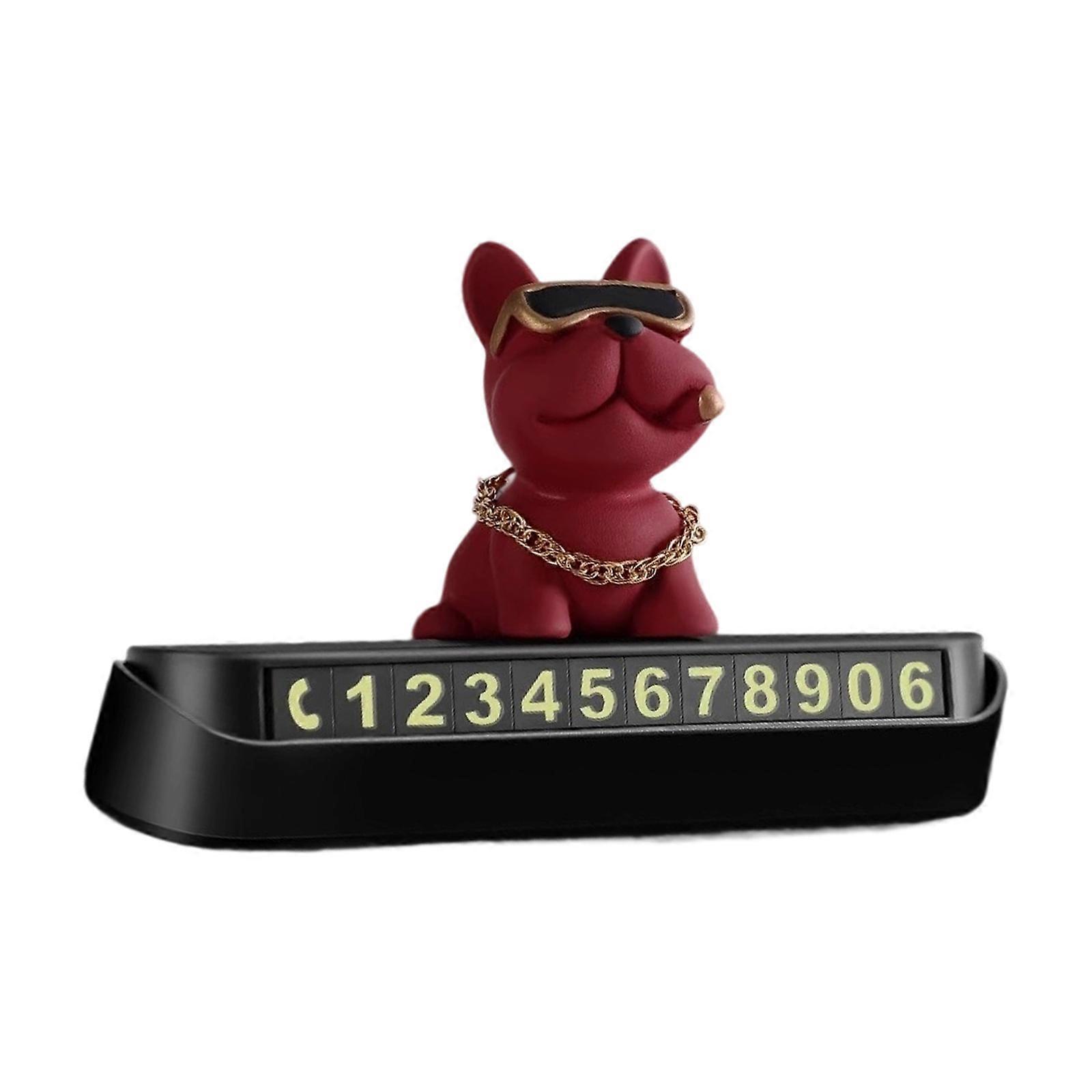 3D Dog Parking Plate with Removable Digit Anti Slip Base Heat Resistant Car Accessory Privacy Shield Feature Multicolor