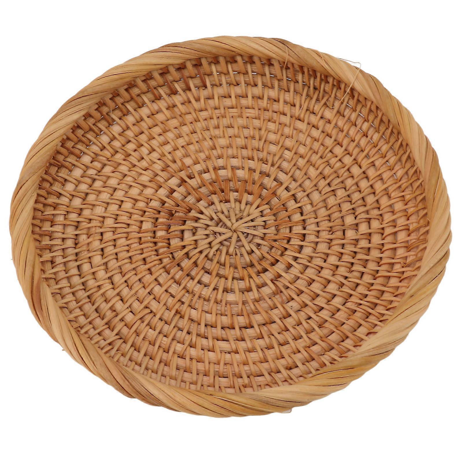 Handvävd naturlig rotting fruktbricka elegant serveringsbricka s