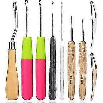9 Pcs Dreadlocks Crochet Hook Tool, Latch Hook Dread Crochet Hooks For Hair Locking Weaving, Interlocking Tool For Locs