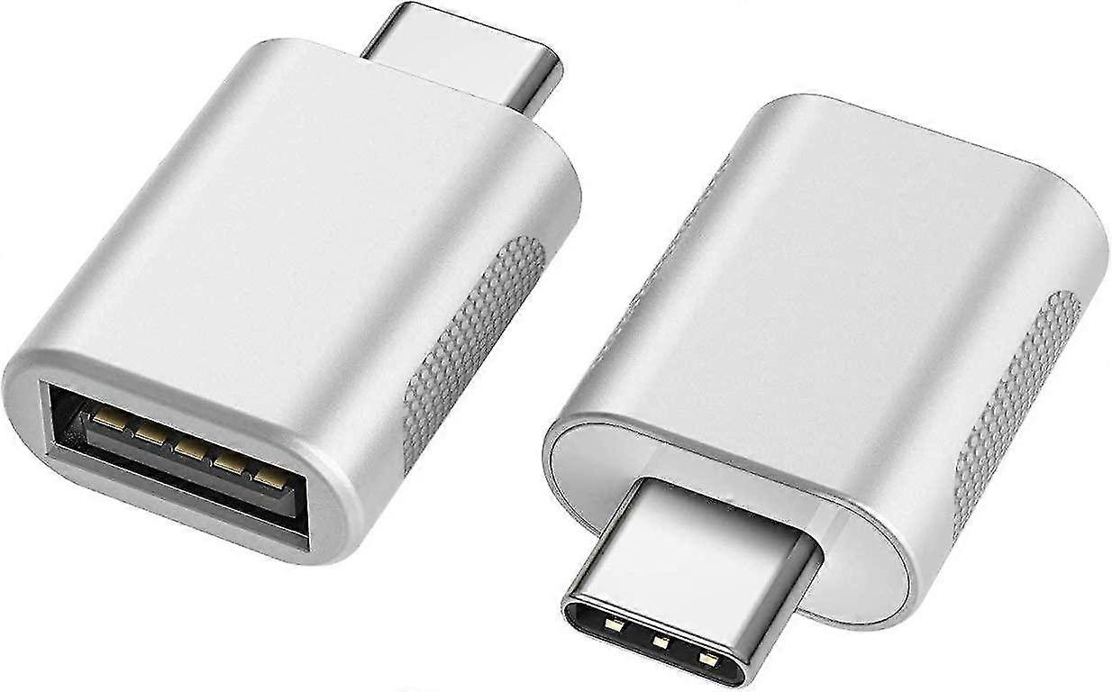 USB C to USB Adapter (2 Pack), USB-C to USB 3.0 Adapter, USB Type-C to USB Adapter,(Silver)