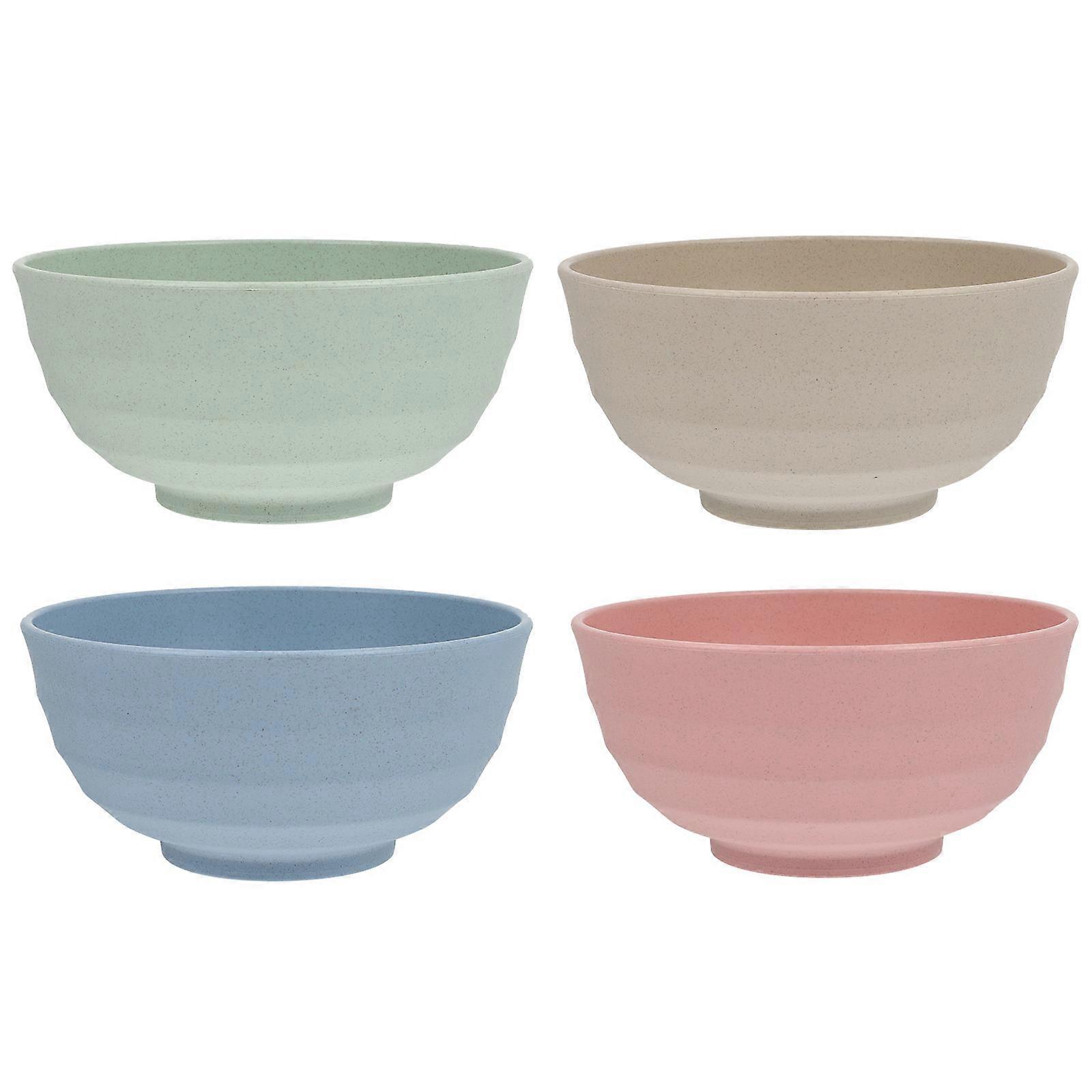 Assorted Color Rice Bowls Made of PP Material for Storage Use Stackable Design 4 Pieces