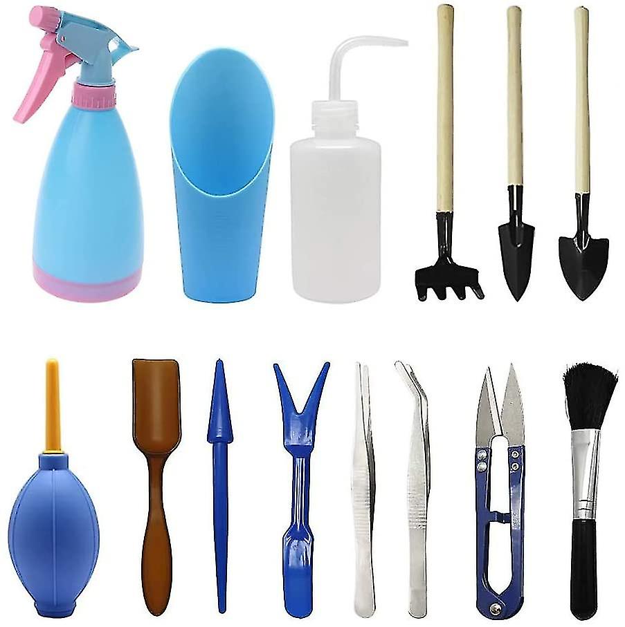 Gardening Tool Kits,14pcs Garden Succulent Garden Tools Kit,gardening Tool Kit With Pruner Scissors Rake Bud