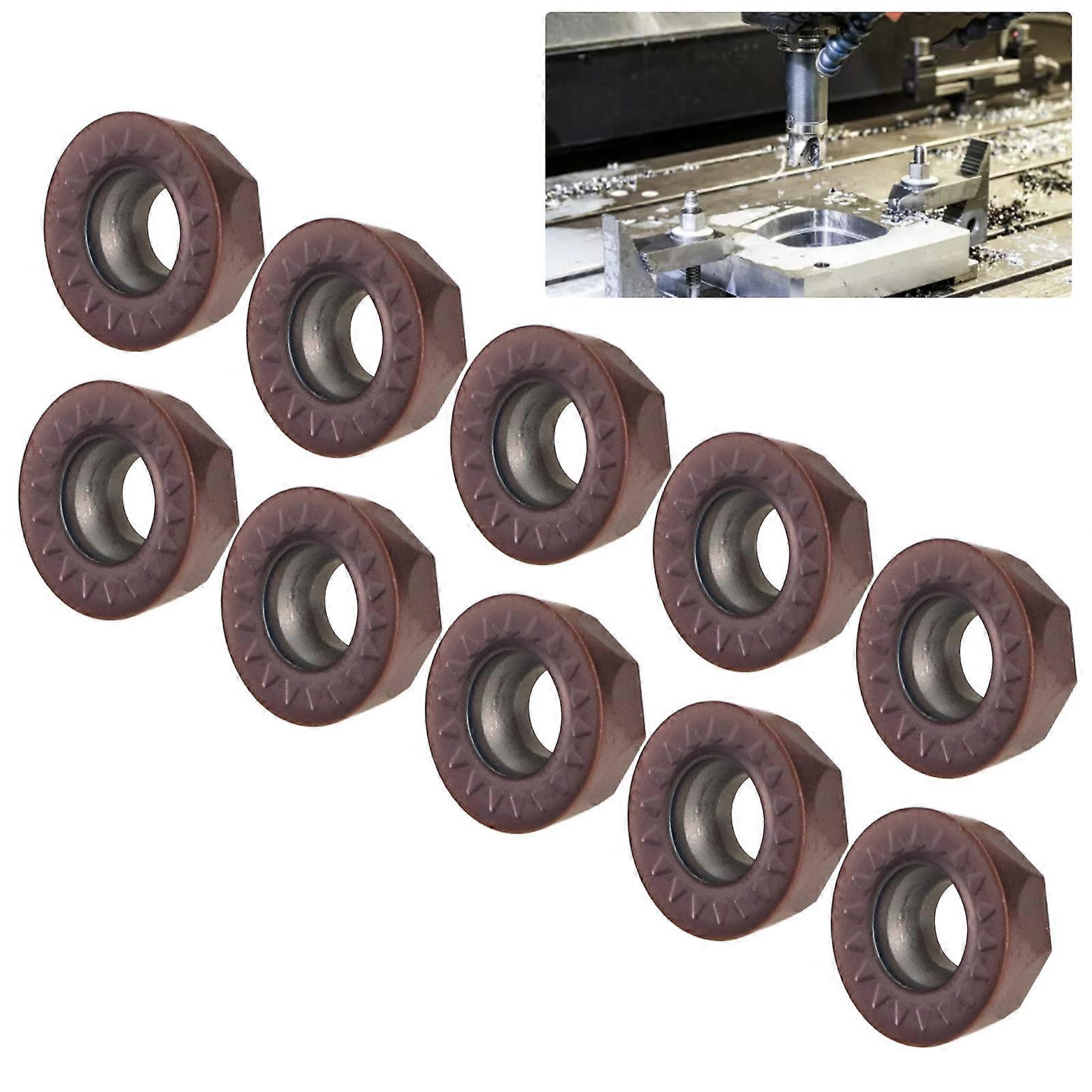 10PCS CNC Carbide Inserts Indexable Round Milling Inserts Lathe Cutting Tool Machine Clip Type 