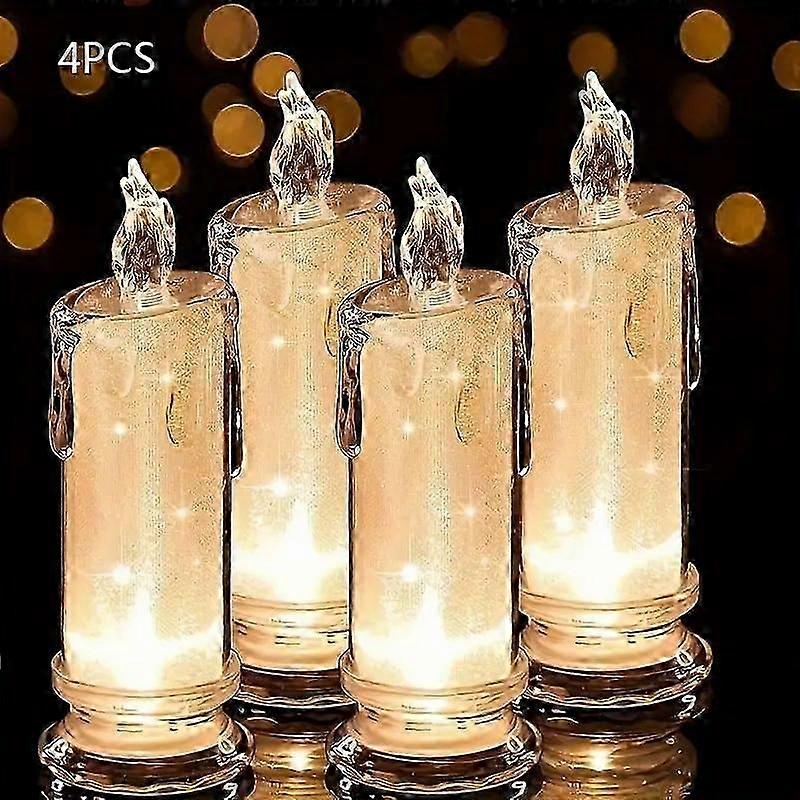 Flameless LED candles set 2/4pcs battery operated for home decor