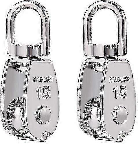 5pcs Single Pulley Block, Pulley Roller, Crane Swivel Hook Smooth Wire Rope Cable Loading