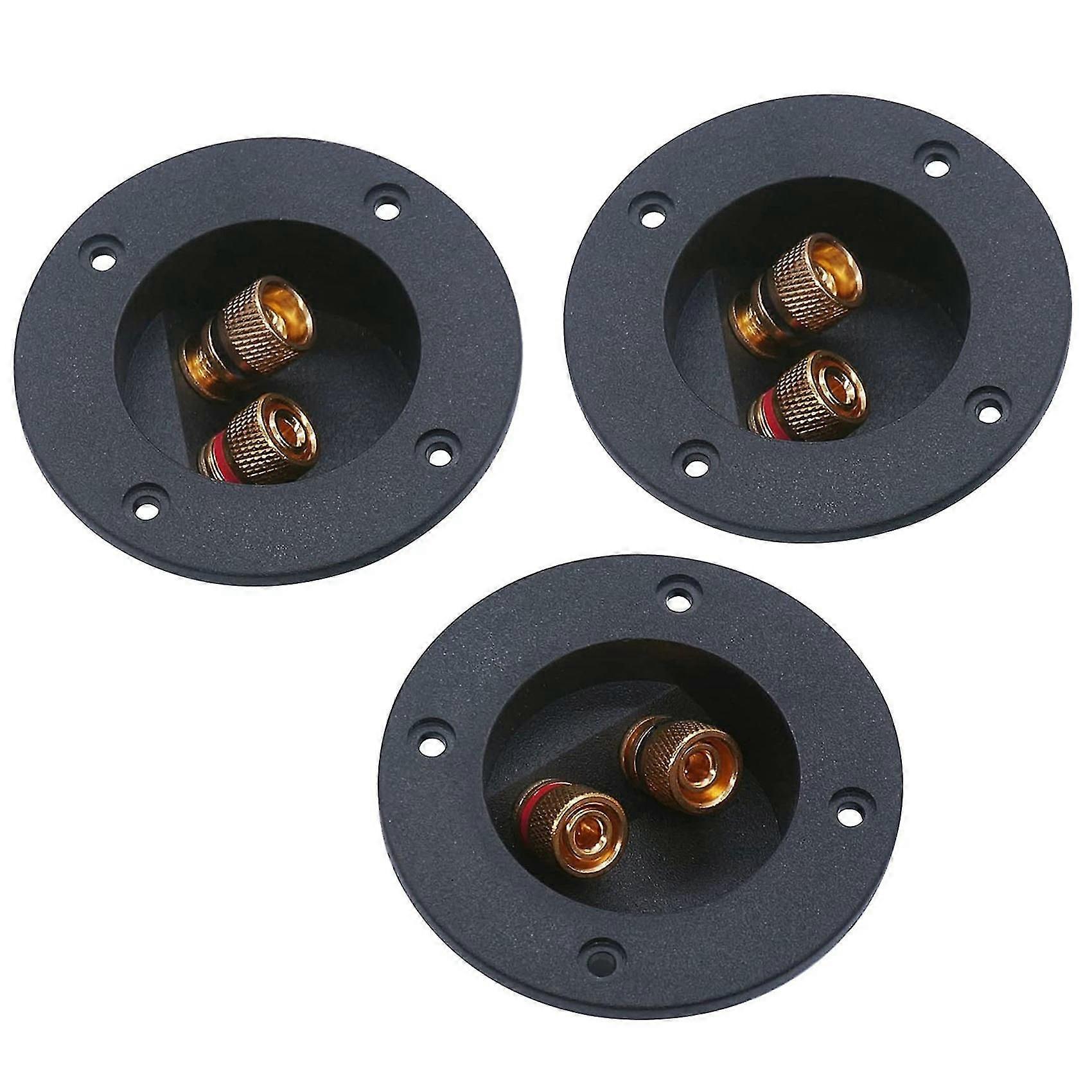 3 Pcs Diy Home Car Stereo 2-way Speaker Box Terminal Binding Post Round Spring Cup Subwoofer Plugs