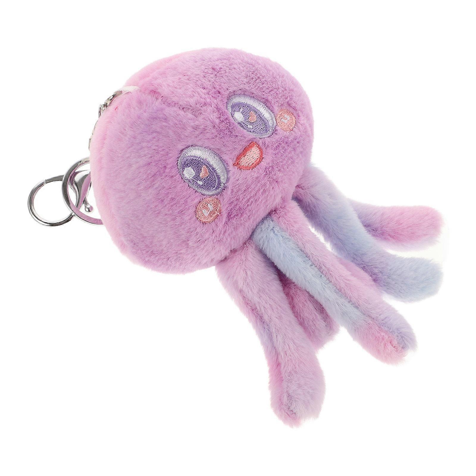 Cute Animal Keyring Plush Octopus Keychain for Decor 3Pcs Set