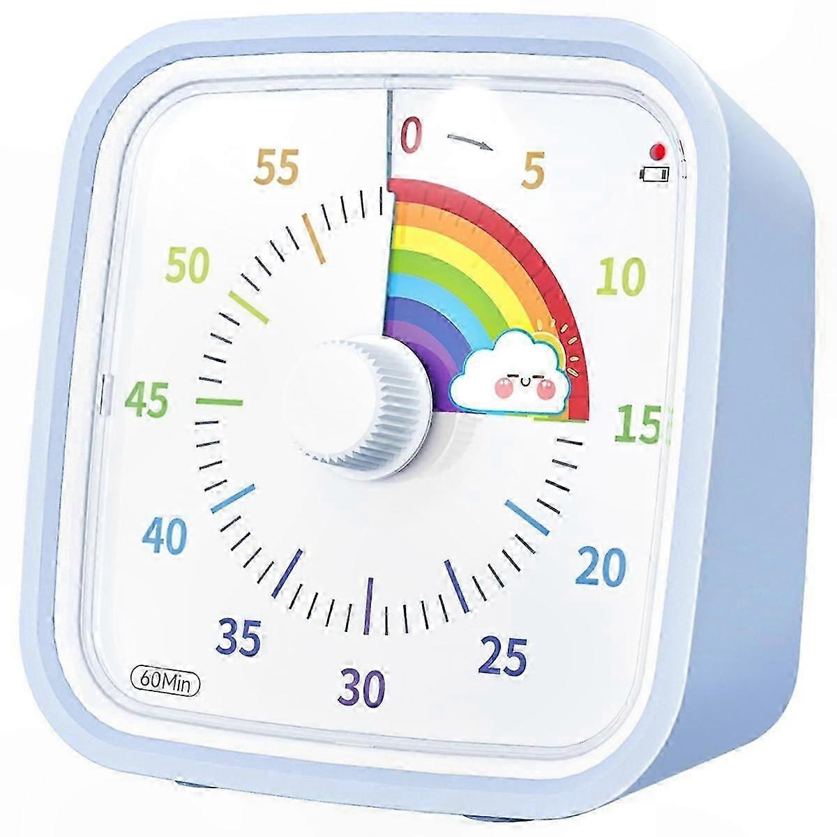 Visual Timer with Protective Cover, Rainbow Disk Design, Silent Countdown for Time Management