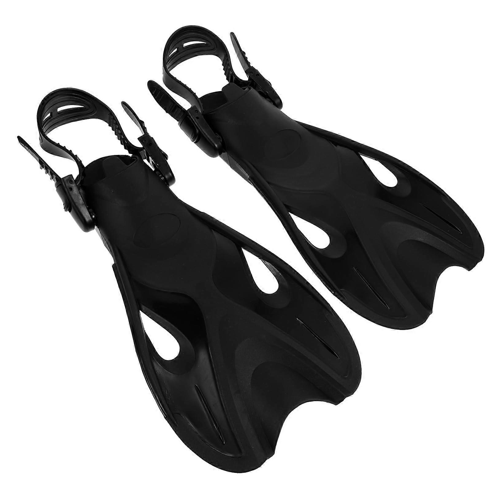 Adjustable Swimming Training Flippers Short TPR Fins For Snorkeling And Diving, Flexible Size For Boys, Comfortable Fit