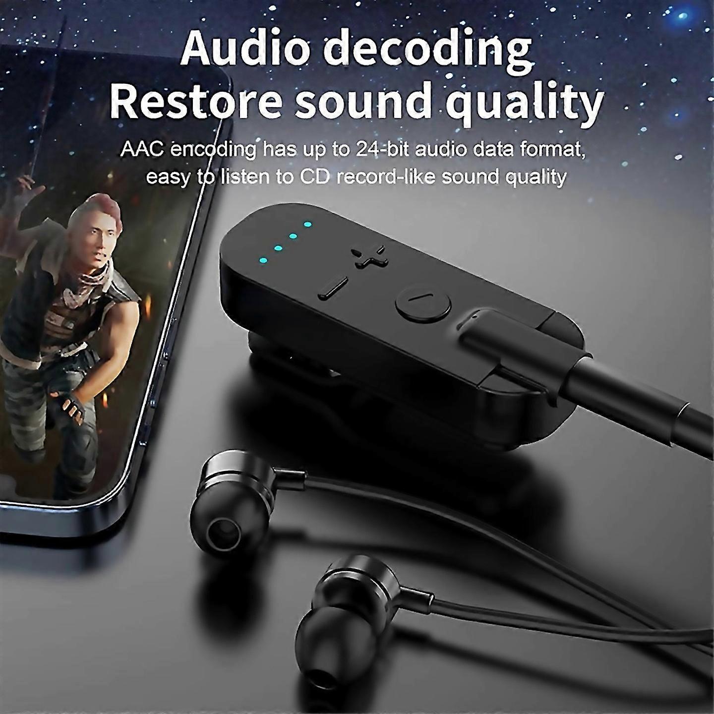 For Lavalier Bluetooth 52 Wireless Audio Receiver 35mm Aux Red