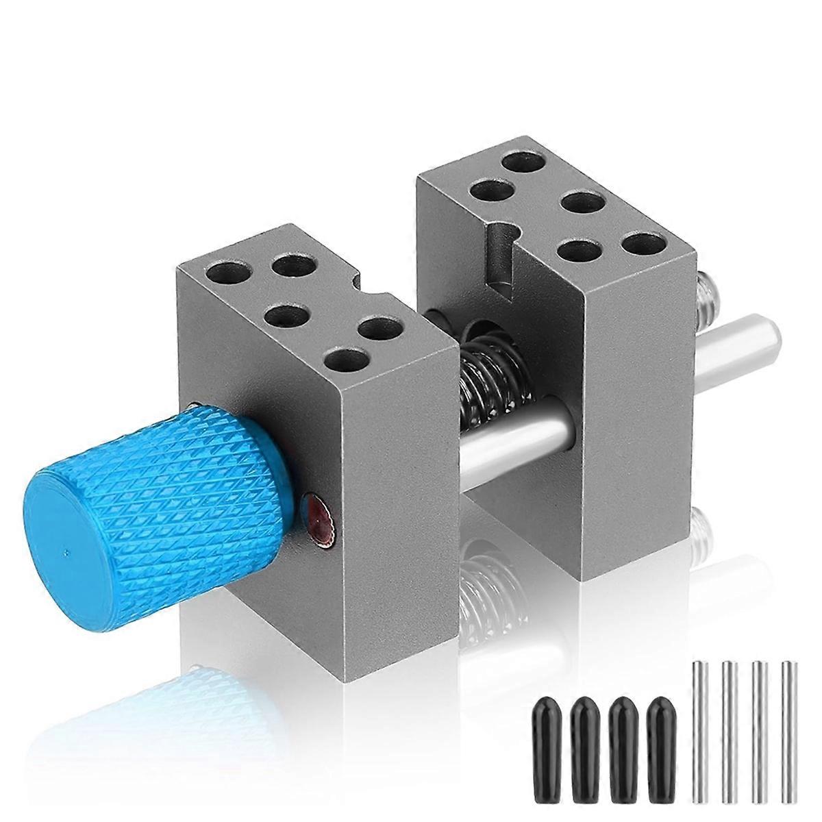 Metal Handy Mini Vise Clamp,Universal Drill- Vice Grip with 10x Alternative Holes for Scale Model Hobby Blue