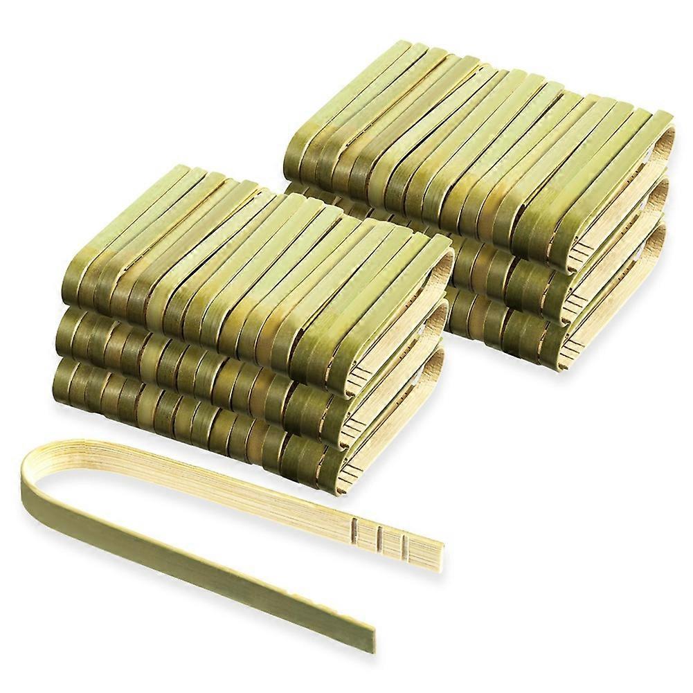 240 Pcs Bamboo Tongs, Mini Wooden Toaster Tong Teacup Clip for BreadPickles Roast Catering Buffet Te