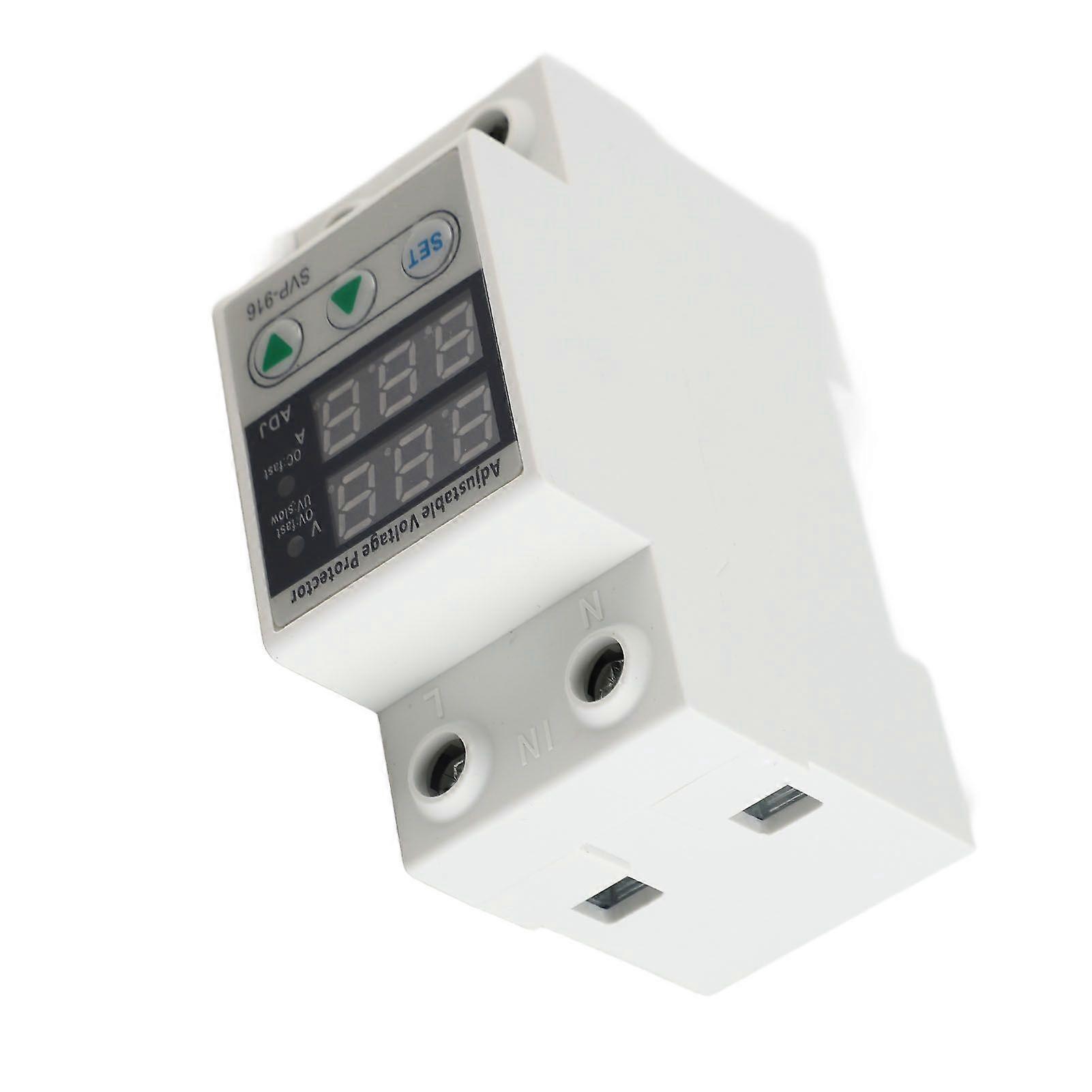 Intelligent Single Phase Adjustable Over Voltage Under Voltage Current Protector 230VAC(63A)
