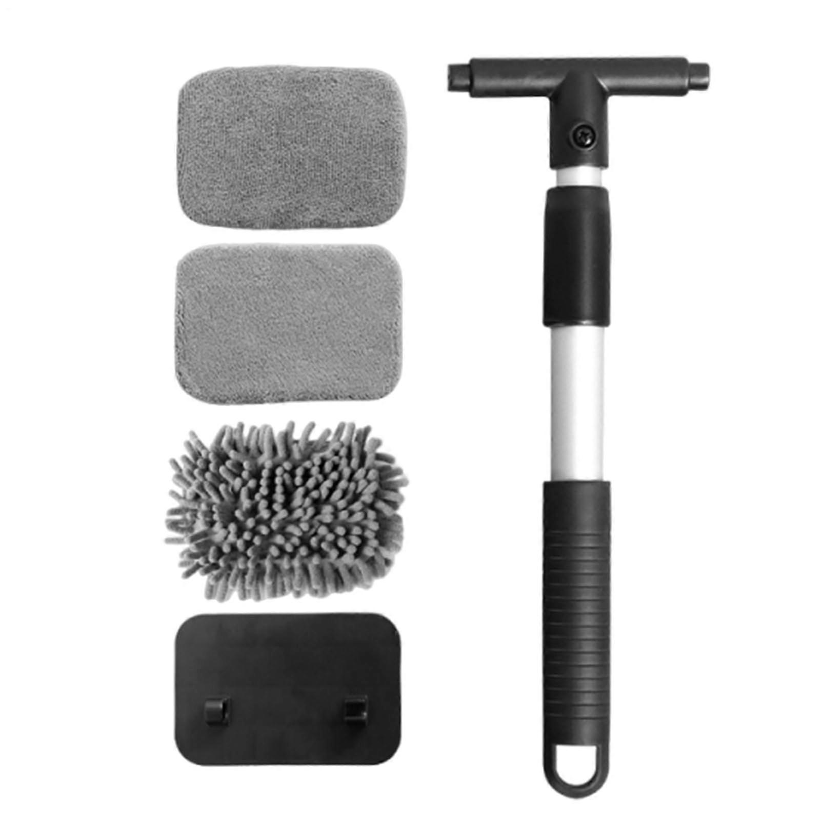 Car Wash Brush with Long Handle Microfiber Windshield Cleaner Extendable Cleaning Tool For Rearview Mirror Shower Door