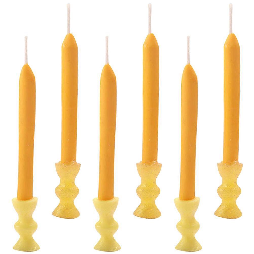 Miniature Candle Candlestick Model for Kids Toys 18Sets Orange