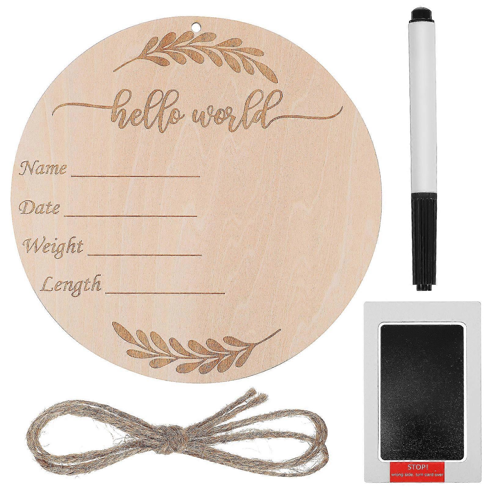 Baby Milestone Set Wooden Monthly Sign for Decor 2Sets with Ink Pad and Pen