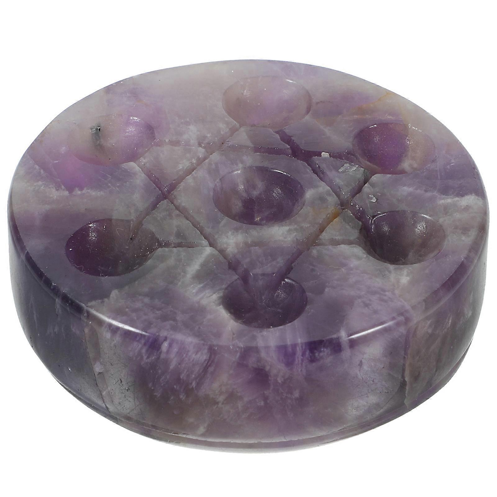 Crystal Stone Sphere Display Stand for Holding Use 2Pcs Purple Set