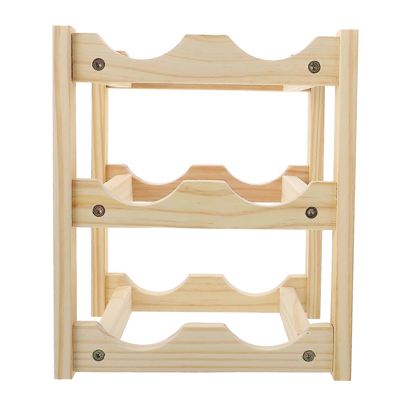 Storage Rack Simple Style Storage Rack Cellar Gift Wood 1Set