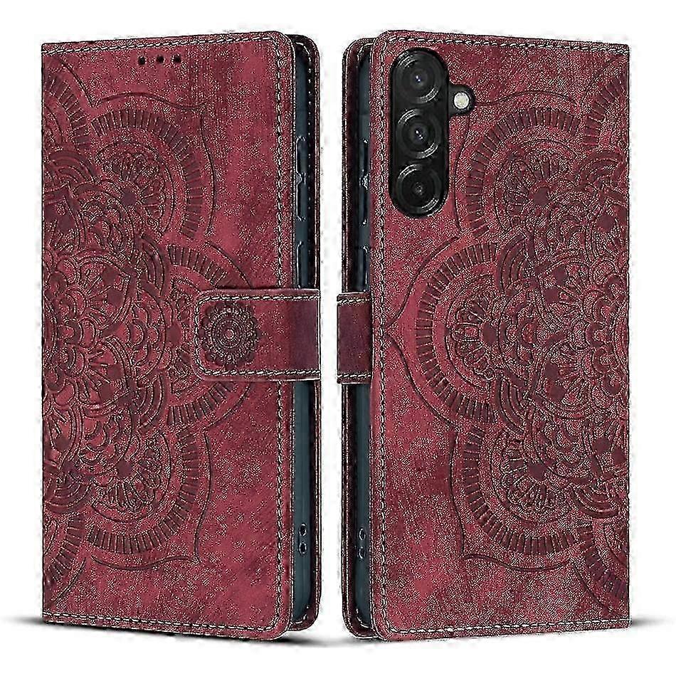 Mandala Embossed Retro Frosted Leather Phone Case 2025