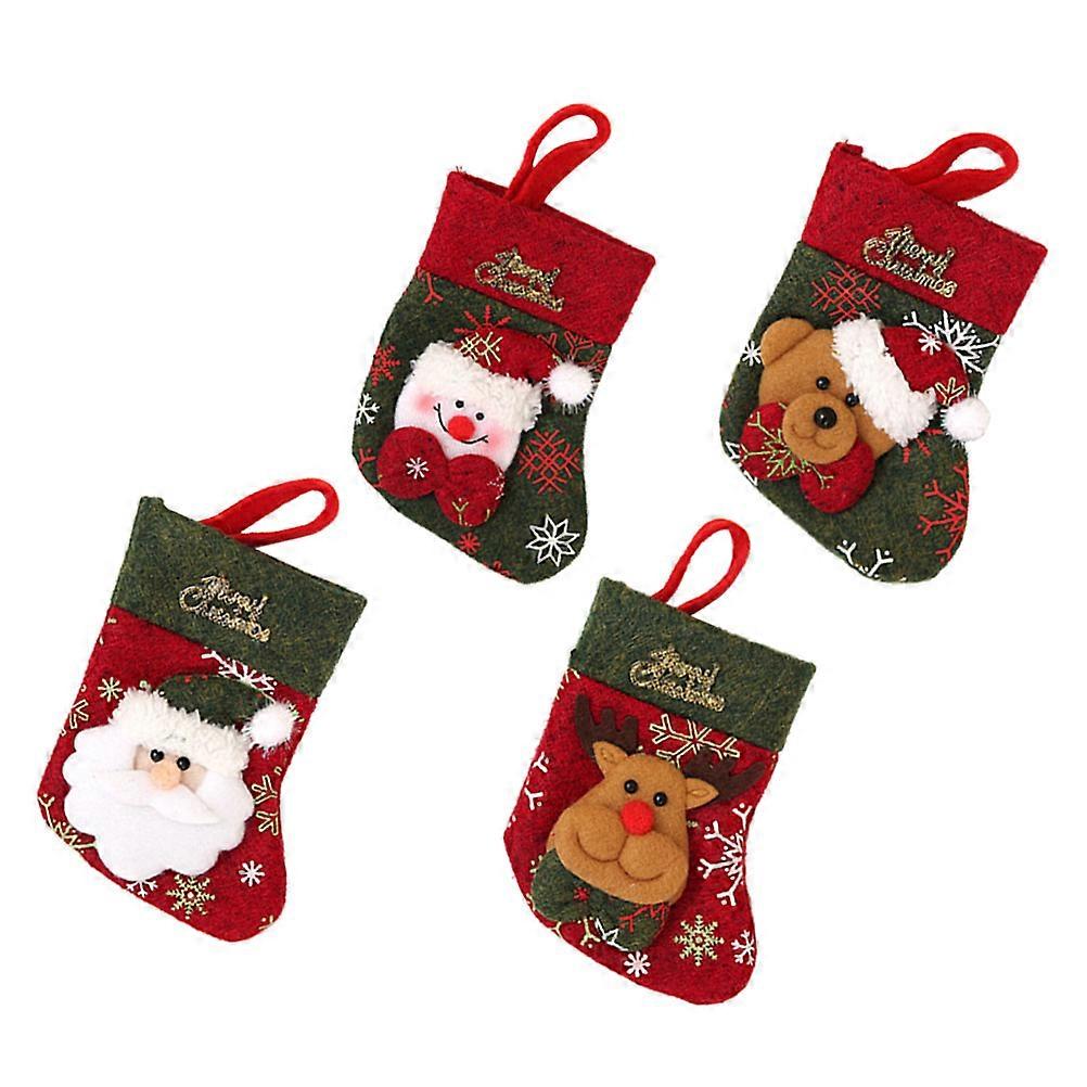16 Pcs Christmas Tableware Socks Suitable For Holiday Decoration On Dining Table Or Christmas Tree Adorable Design